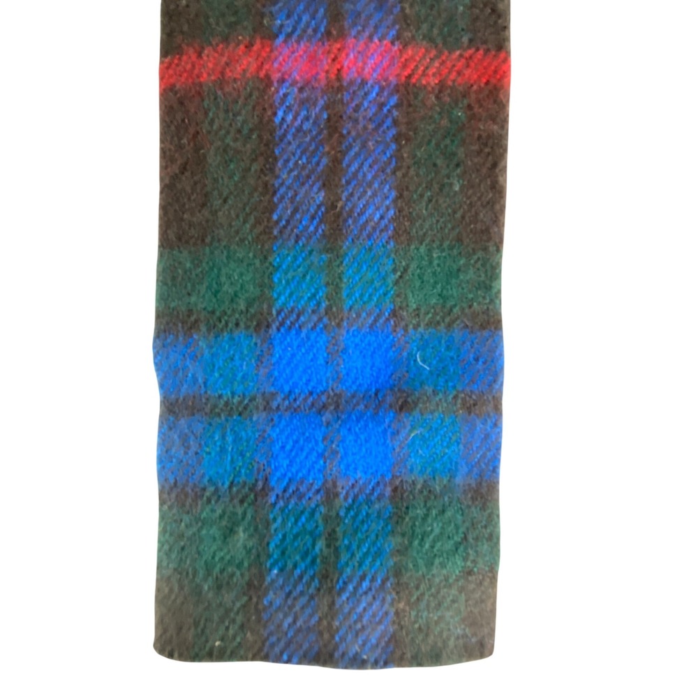 VTG Rooster Harmac Wool Tie Mens Plaid Square End Blue Green Red Tartan 53x2.5